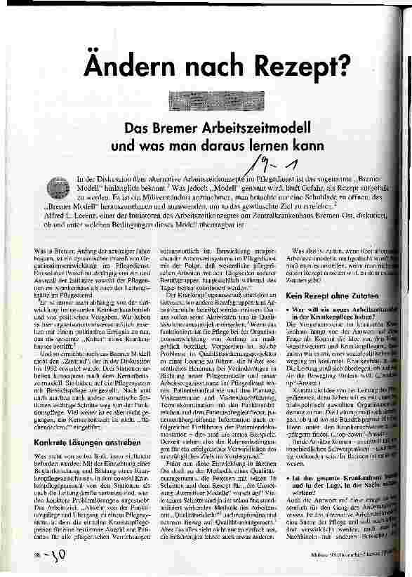 Ändern nach Rezept? Das Bremer Arbeitszeitmodell und was man daraus lernen kann