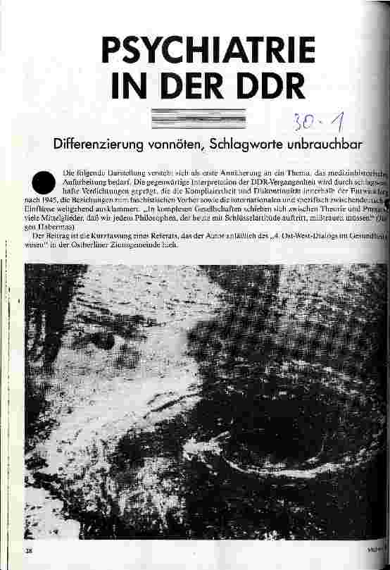 [doc_24086] Psychiatrie in der DDR Differenzierung vonnöten, Schlagworte unbrauchbar