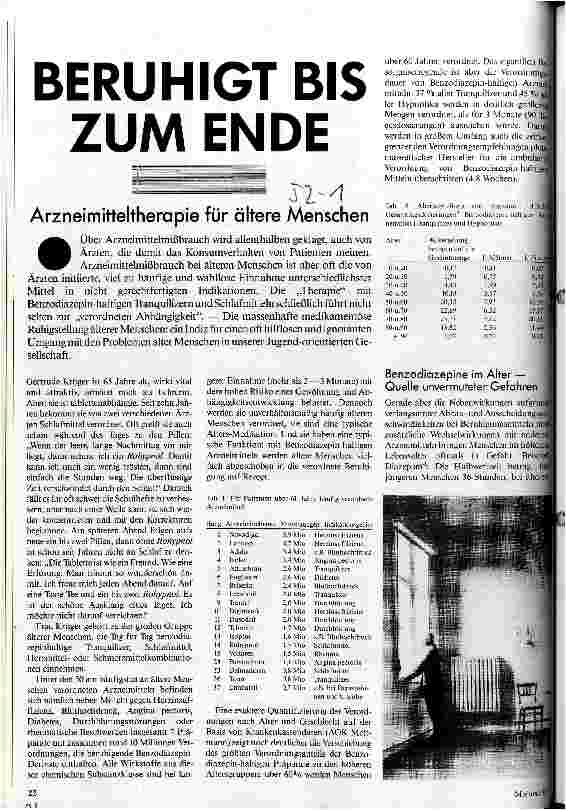 Beruhigt bis zum Ende Arzneimitteltherapie für ältere Menschen