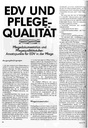 EDV und Pflegequalität / Pflegedokumentation und Pflegequalitätsstufen: Ansatzpunkt für die EDV in der Pflege