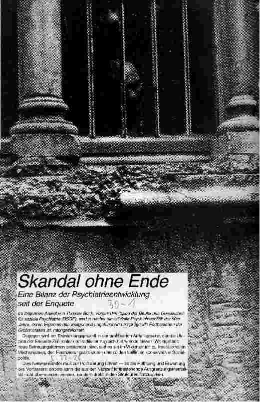 Skandal ohne Ende Eine Bilanz der Psychiatrieentwicklung seit der Enquete