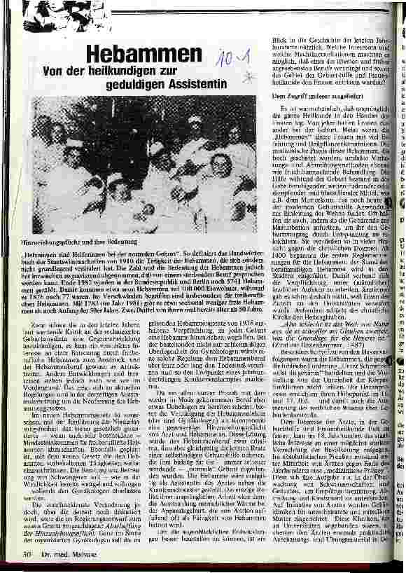 Hebammen Von der heilkundigen zur geduldigen Assistentin
