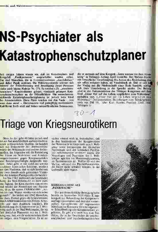 NS-Psychiater als Katastrophenschutzplaner
