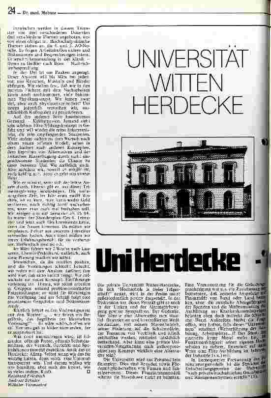 Uni Herdecke - die Alternative?