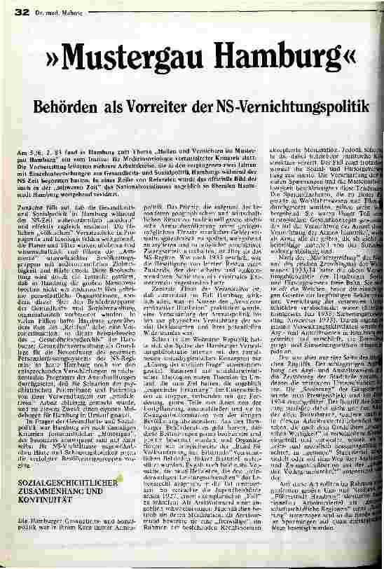 Mustergau Hamburg Behörden als Vorreiter der NS-Vernichtungspolitik