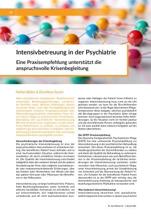 [doc_582237] Intensivbetreuung in der Psychiatrie. Eine Praxisempfehlung unterstützt die anspruchsvolle Krisenbegleitung