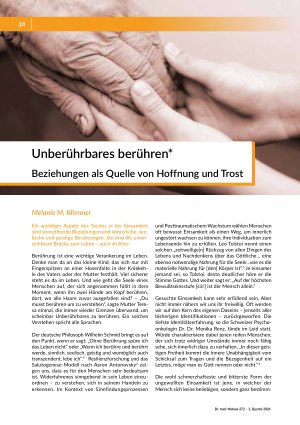 [doc_582227] Unberührbares berühren* Beziehungen als Quelle von Hoffnung und Trost