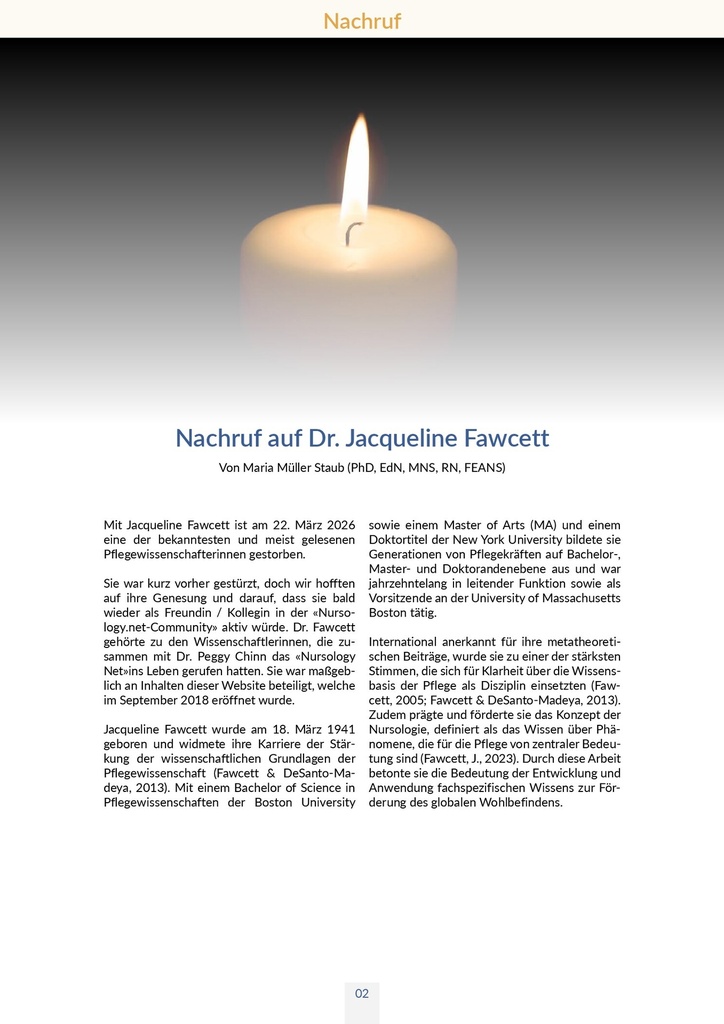 [doc_590175] Nachruf auf Dr. Jacqueline Fawcett