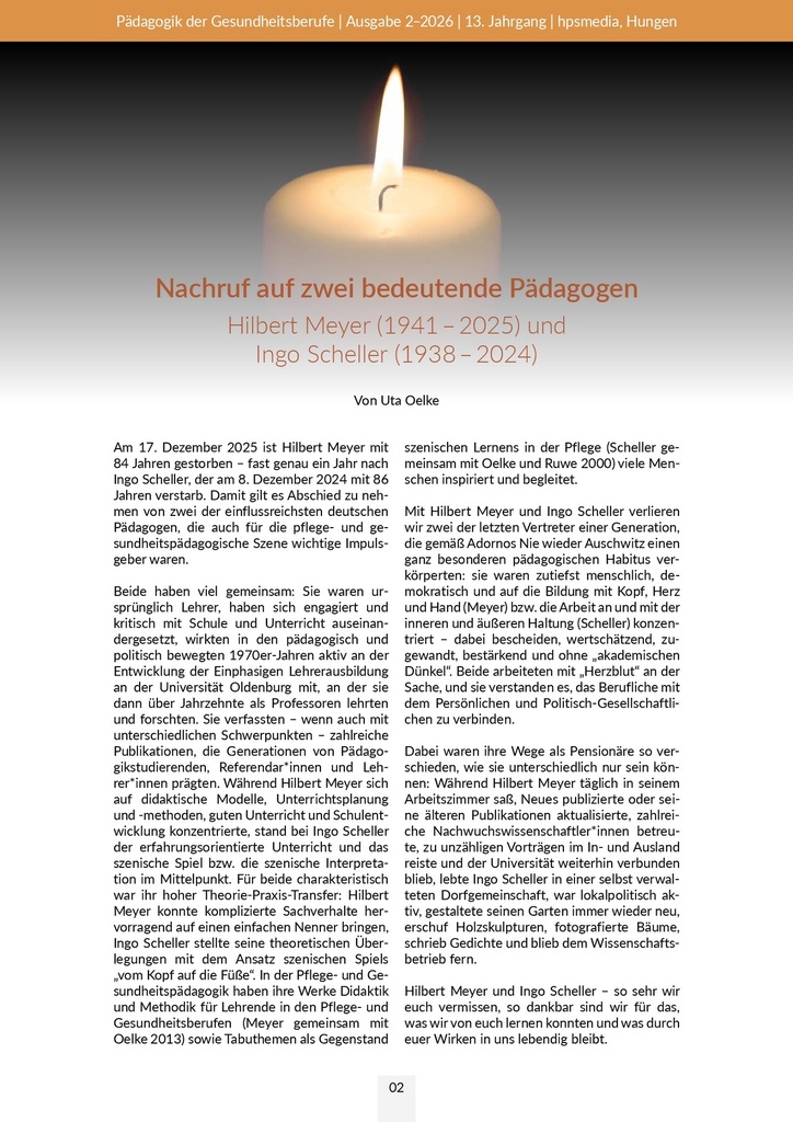 [doc_588852] Nachruf auf zwei bedeutende Pädagogen Hilbert Meyer (1941 – 2025) und Ingo Scheller (1938 – 2024)