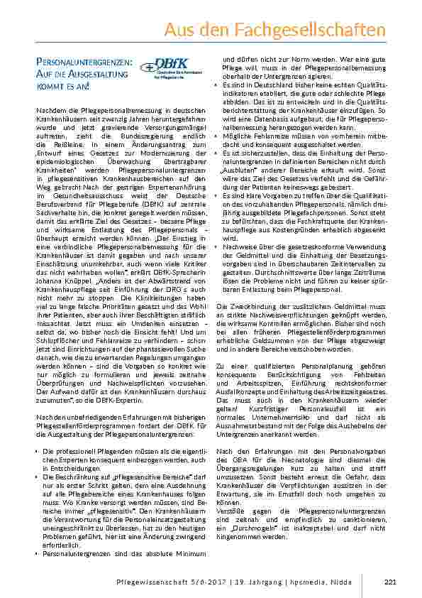 Aus den Fachgesellschaften