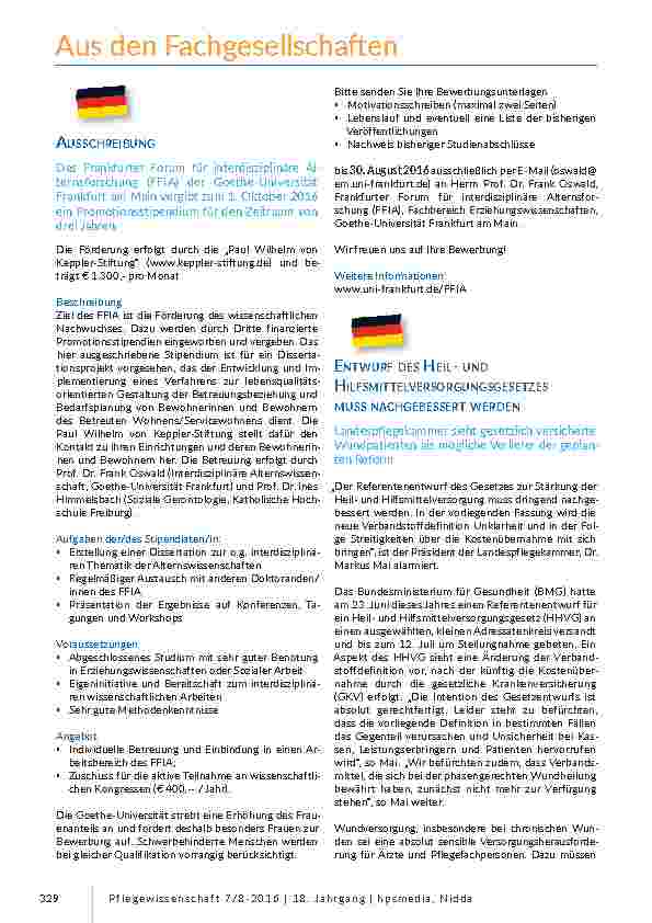 Aus den Fachgesellschaften