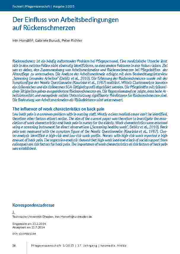 Der Einfluss von Arbeitsbedingungen auf Rückenschmerzen